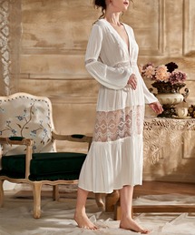 Jasmine Grandiflorum | 【Jasmine】レース透けルームロングワンピース(ルームワンピース)