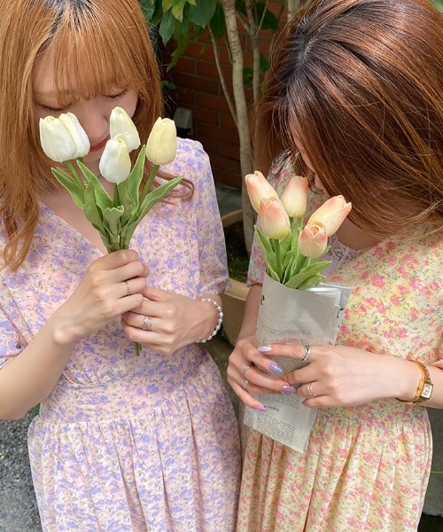 Futier land(フューティアランド)の「フラワーシフォンマキシワンピース(ワンピース・レディース・ライトブルー/パープル/ピンク・MEDIUM/LARGE)」の19枚目の写真