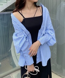 one after another NICE CLAUP | ワンポイント刺繍肩あきマルチWAYシャツ(シャツ/ブラウス)