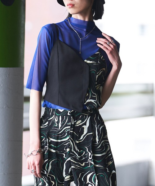 VACANCY(ヴァカンシー)の「ハーフスリーブシアーカラーインナー(Tシャツ/カットソー・レディース・ブラック/ライトグレー/ライトグリーン/ブルー/ライトブルー・FREE)」の22枚目の写真