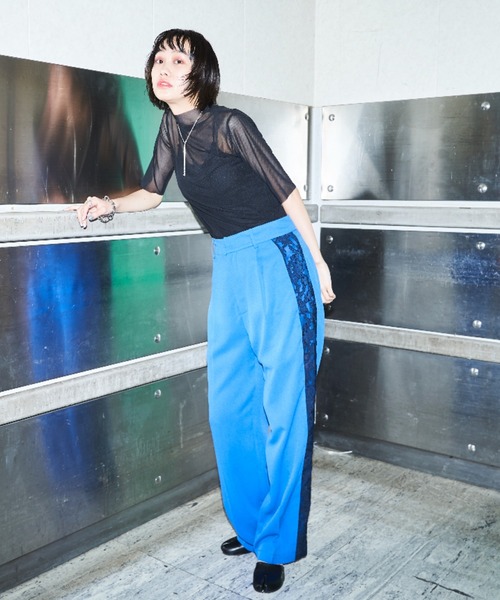 VACANCY(ヴァカンシー)の「ハーフスリーブシアーカラーインナー(Tシャツ/カットソー・レディース・ブラック/ライトグレー/ライトグリーン/ブルー/ライトブルー・FREE)」の10枚目の写真