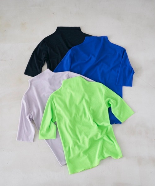 VACANCY(ヴァカンシー)の「ハーフスリーブシアーカラーインナー(Tシャツ/カットソー・レディース・ブラック/ライトグレー/ライトグリーン/ブルー/ライトブルー・FREE)」の6枚目の写真