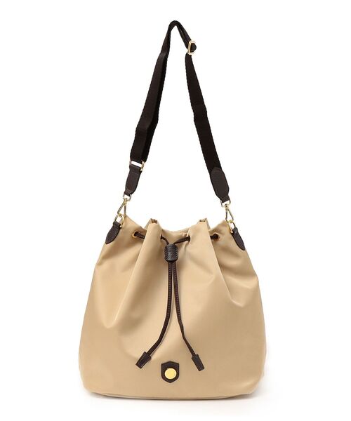 BONFANTI（ボンファンティ）の「BONFANTI:2WAY巾着バッグ（ショルダーバッグ・レディース・ブラック/ベージュ・ONE SIZE）」の9枚目の写真