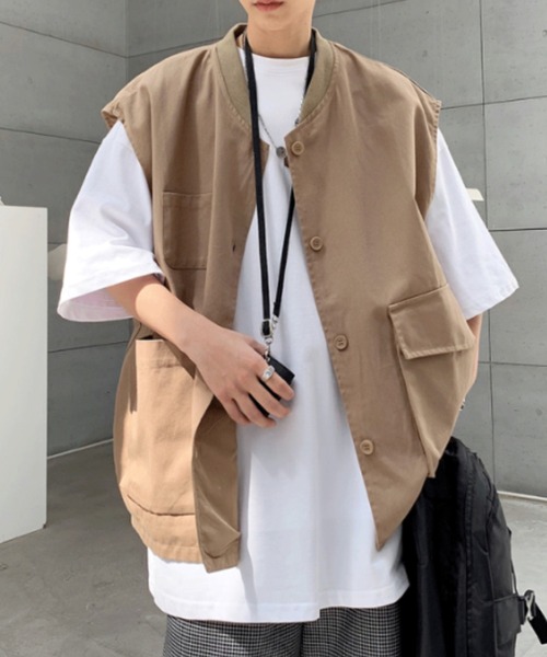 MGV(エムジーヴィー)の「'マルチポケットベスト(Tシャツ/カットソー・メンズ・ベージュ/ネイビー・MEDIUM/LARGE/X-LARGE)」の13枚目の写真