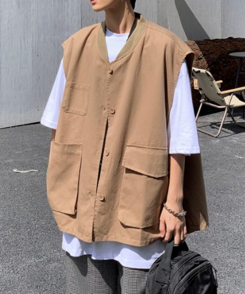 MGV(エムジーヴィー)の「'マルチポケットベスト(Tシャツ/カットソー・メンズ・ベージュ/ネイビー・MEDIUM/LARGE/X-LARGE)」の7枚目の写真