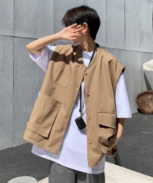 MGV(エムジーヴィー)の「'マルチポケットベスト(Tシャツ/カットソー・メンズ・ベージュ/ネイビー・MEDIUM/LARGE/X-LARGE)」の18枚目の写真