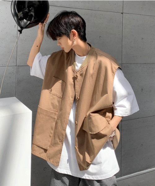 MGV(エムジーヴィー)の「'マルチポケットベスト(Tシャツ/カットソー・メンズ・ベージュ/ネイビー・MEDIUM/LARGE/X-LARGE)」の14枚目の写真