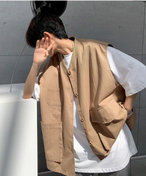 MGV(エムジーヴィー)の「'マルチポケットベスト(Tシャツ/カットソー・メンズ・ベージュ/ネイビー・MEDIUM/LARGE/X-LARGE)」の16枚目の写真