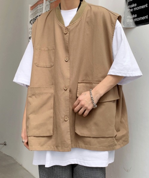 MGV(エムジーヴィー)の「'マルチポケットベスト(Tシャツ/カットソー・メンズ・ベージュ/ネイビー・MEDIUM/LARGE/X-LARGE)」の8枚目の写真
