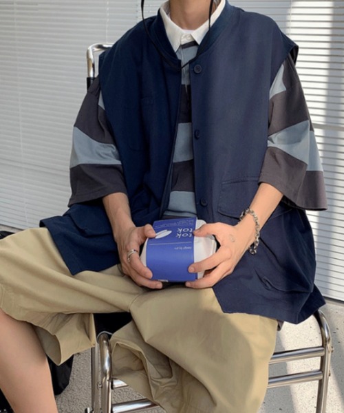 MGV(エムジーヴィー)の「'マルチポケットベスト(Tシャツ/カットソー・メンズ・ベージュ/ネイビー・MEDIUM/LARGE/X-LARGE)」の6枚目の写真