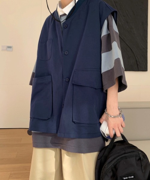 MGV(エムジーヴィー)の「'マルチポケットベスト(Tシャツ/カットソー・メンズ・ベージュ/ネイビー・MEDIUM/LARGE/X-LARGE)」の19枚目の写真