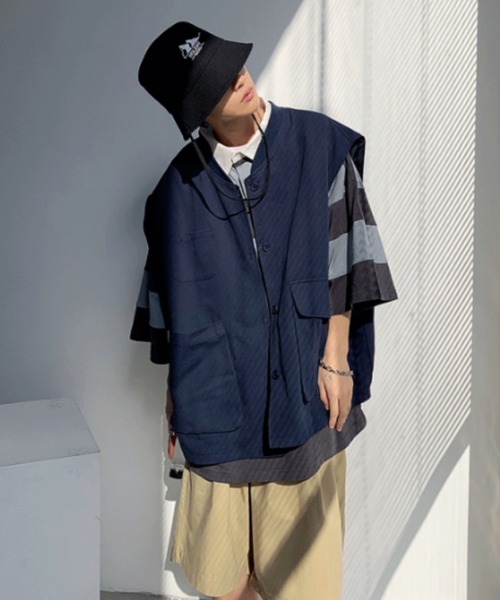 MGV(エムジーヴィー)の「'マルチポケットベスト(Tシャツ/カットソー・メンズ・ベージュ/ネイビー・MEDIUM/LARGE/X-LARGE)」の9枚目の写真