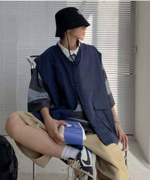 MGV(エムジーヴィー)の「'マルチポケットベスト(Tシャツ/カットソー・メンズ・ベージュ/ネイビー・MEDIUM/LARGE/X-LARGE)」の11枚目の写真