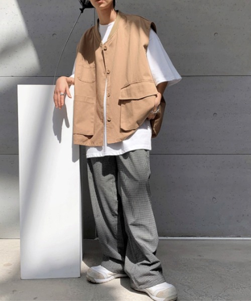 MGV(エムジーヴィー)の「'マルチポケットベスト(Tシャツ/カットソー・メンズ・ベージュ/ネイビー・MEDIUM/LARGE/X-LARGE)」の4枚目の写真