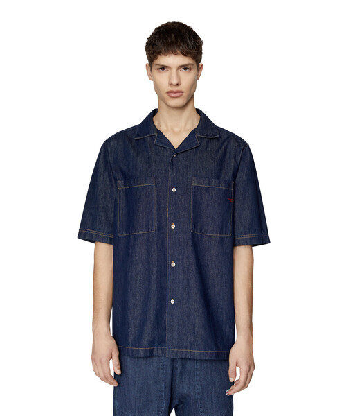 DIESEL（ディーゼル）の「メンズ シャツ デニム 半そで（シャツ/ブラウス・メンズ・インディゴブルー・SMALL/LARGE/X-LARGE/MEDIUM/XX-LARGE/X-SMALL）」の9枚目の写真