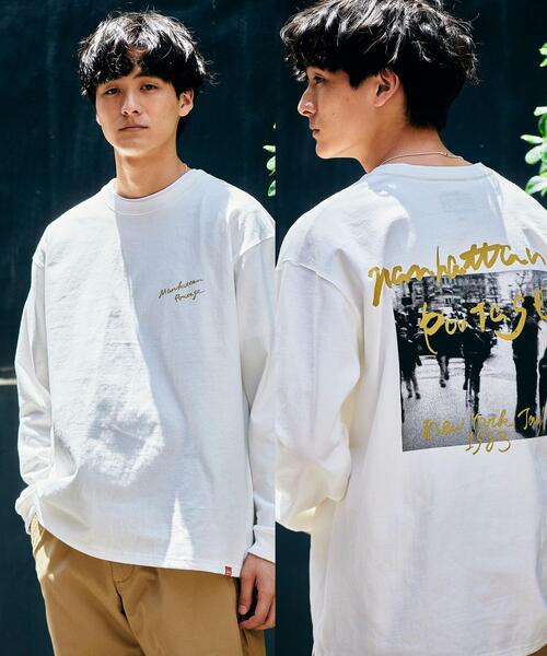 Manhattan Portage（マンハッタンポーテージ）の「【別注】＜Manhattan Portage×GLR＞ フォト プリント 長袖 カットソー ロンT（Tシャツ/カットソー・メンズ・ホワイト/その他1・S/M/L）」の3枚目の写真