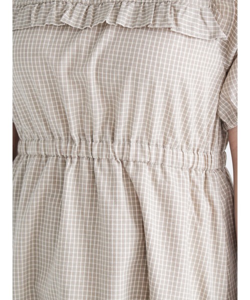 ehka sopo（エヘカソポ）の「チェック／無地アソートフリルワンピース（ワンピース・レディース・ベージュ/グリーン/キナリ・ﾌﾘ-）」の15枚目の写真