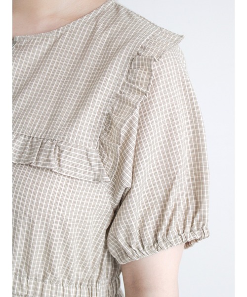 ehka sopo（エヘカソポ）の「チェック／無地アソートフリルワンピース（ワンピース・レディース・ベージュ/グリーン/キナリ・ﾌﾘ-）」の20枚目の写真