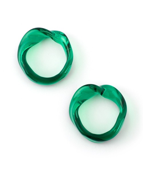 ANEMONE（アネモネ）の「カラーガラスリング[C]（リング・レディース・ベージュ/グリーン・FREE）」の4枚目の写真