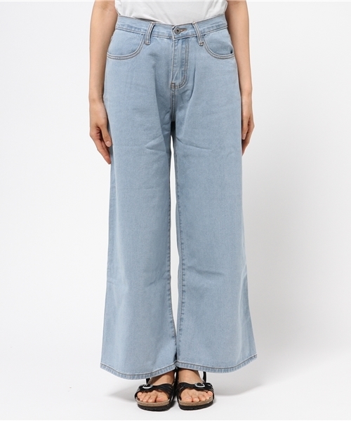 WEGO(ウィゴー)の「WEGO/デニムバギーパンツ(デニムパンツ・レディース・インディゴブルー/ライトインディゴブルー・MEDIUM/LARGE)」の3枚目の写真