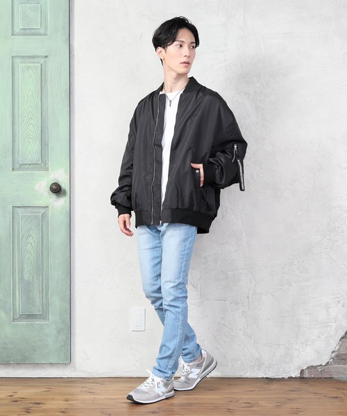 TopIsm（トップイズム）の「ドロップショルダー MA-1（MA-1・メンズ・ブラック/ネイビー/カーキ・M/L/XL）」の15枚目の写真