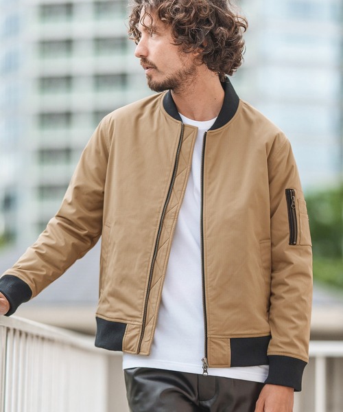 Magine(マージン)の「mj8742- THINSULATE MA-1 ジャケット(MA-1・メンズ・ベージュ/オリーブ/ブラック・46/48/44)」の2枚目の写真