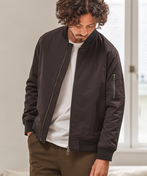 Magine(マージン)の「mj8742- THINSULATE MA-1 ジャケット(MA-1・メンズ・ベージュ/オリーブ/ブラック・46/48/44)」の1枚目の写真