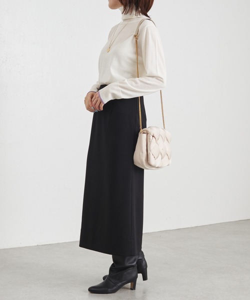 COLLAGE GALLARDAGALANTE（コラージュガリャルダガランテ）の「ハイゲージタートルニット/手洗い可（ニット/セーター・レディース・ホワイト/グレー/サックスブルー/ピンク・FREE）」の10枚目の写真