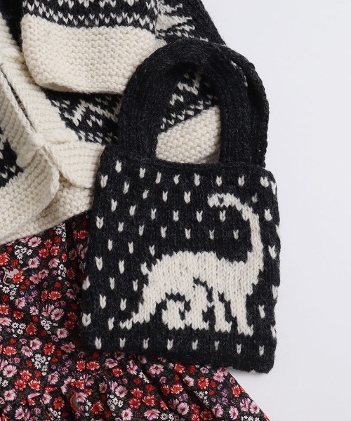 I am I in fact...（アイアムアイインファクト）の「DINOSAUR JQ WOOL BAG（ハンドバッグ・レディース・ブラック/ピンク/グリーン・FREE）」の7枚目の写真