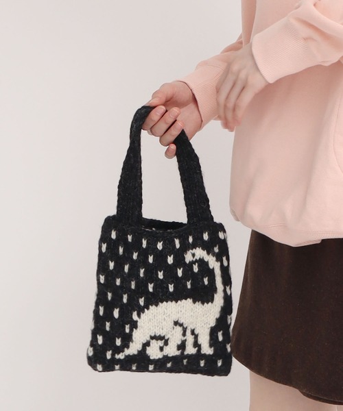 I am I in fact...（アイアムアイインファクト）の「DINOSAUR JQ WOOL BAG（ハンドバッグ・レディース・ブラック/ピンク/グリーン・FREE）」の16枚目の写真