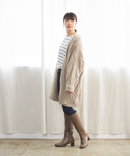 menue(メヌエ)の「シンプルスクエアトゥロングブーツ(ブーツ・レディース・ブラック/ホワイト系その他/グレイッシュベージュ・LL/3L/S/M/L/XS)」の10枚目の写真
