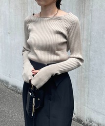 CAPRICIEUX LE'MAGE | ボートネックリブプルオーバー(ニット/セーター)