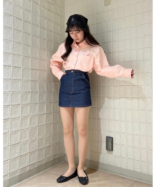 epine（エピヌ）の「Ee denim mini skirt dark blue（デニムスカート