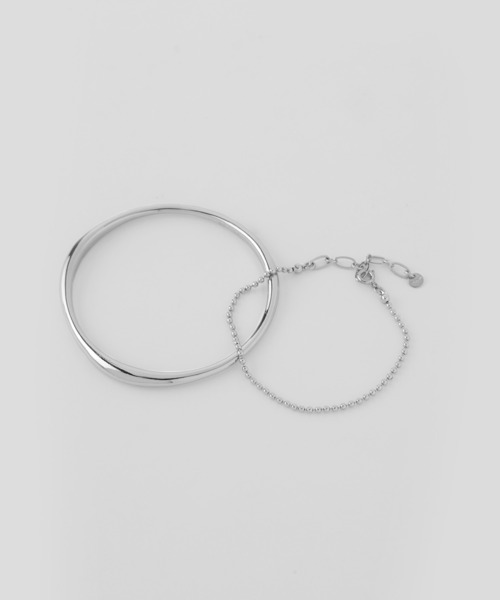 ANEMONE（アネモネ）の「バングル×ボールチェーンブレスレット[2本セット]（バングル/リストバンド・レディース・ゴールド/シルバー・FREE）」の3枚目の写真