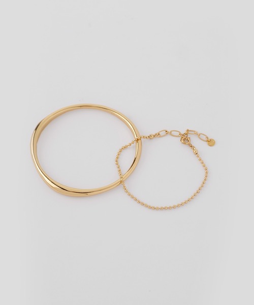 ANEMONE（アネモネ）の「バングル×ボールチェーンブレスレット[2本セット]（バングル/リストバンド・レディース・ゴールド/シルバー・FREE）」の4枚目の写真