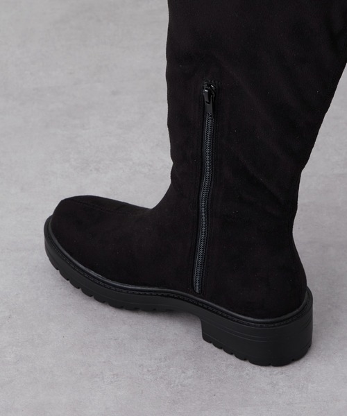 one after another NICE CLAUP(ワンアフターアナザーナイスクラップ)の「スウェードタンク底ニーハイブーツ(ブーツ・レディース・ブラック/ブラウン/アイボリー・SMALL/MEDIUM/LARGE)」の7枚目の写真