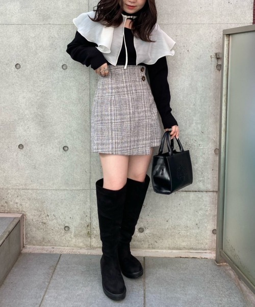 one after another NICE CLAUP(ワンアフターアナザーナイスクラップ)の「スウェードタンク底ニーハイブーツ(ブーツ・レディース・ブラック/ブラウン/アイボリー・SMALL/MEDIUM/LARGE)」の16枚目の写真