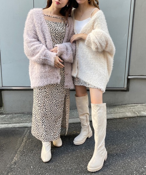 one after another NICE CLAUP(ワンアフターアナザーナイスクラップ)の「スウェードタンク底ニーハイブーツ(ブーツ・レディース・ブラック/ブラウン/アイボリー・SMALL/MEDIUM/LARGE)」の21枚目の写真