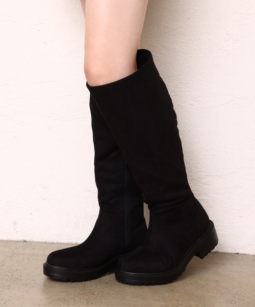 セール】スウェードタンク底ニーハイブーツ（ブーツ）｜one after