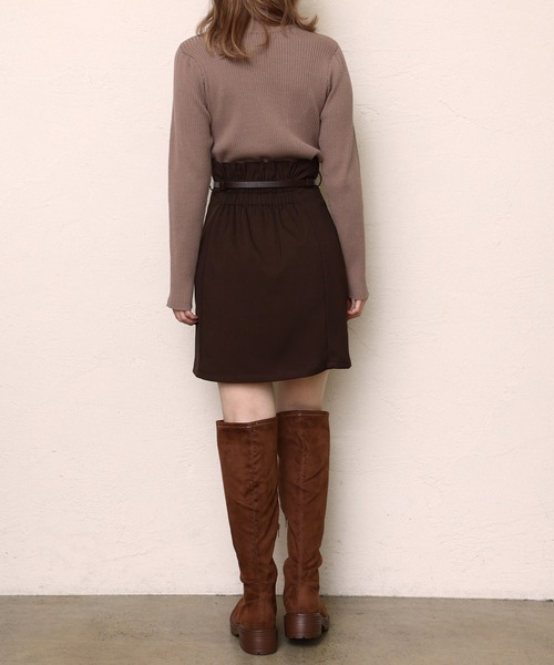 one after another NICE CLAUP(ワンアフターアナザーナイスクラップ)の「スウェードタンク底ニーハイブーツ(ブーツ・レディース・ブラック/ブラウン/アイボリー・SMALL/MEDIUM/LARGE)」の10枚目の写真