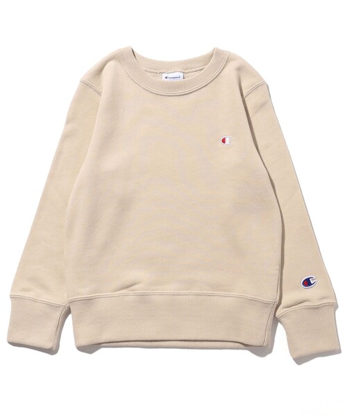 FREAK'S STORE(フリークスストア)の「WEB限定 Champion/チャンピオン KIDS CN SWT/キッズ クルーネックスウェット シャツ/ CK-T001(スウェット・キッズ・ベージュ/ネイビー/グレー/チャコールグレー/ブラック・100/120/140/110/130/150)」の5枚目の写真