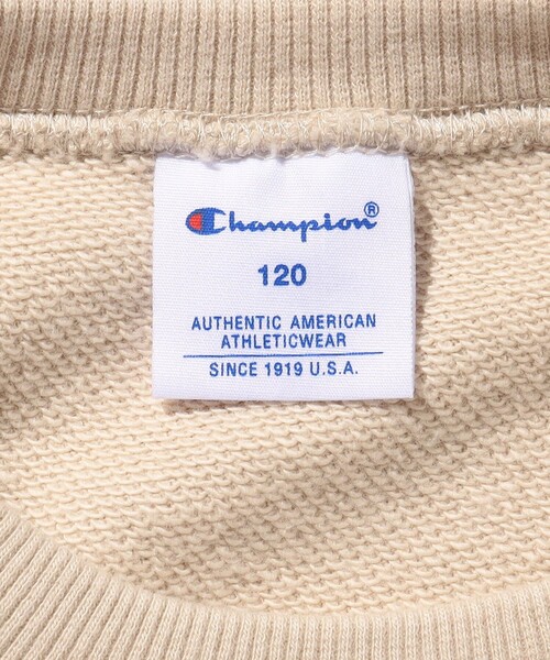 FREAK'S STORE(フリークスストア)の「WEB限定 Champion/チャンピオン KIDS CN SWT/キッズ クルーネックスウェット シャツ/ CK-T001(スウェット・キッズ・ベージュ/ネイビー/グレー/チャコールグレー/ブラック・100/120/140/110/130/150)」の8枚目の写真