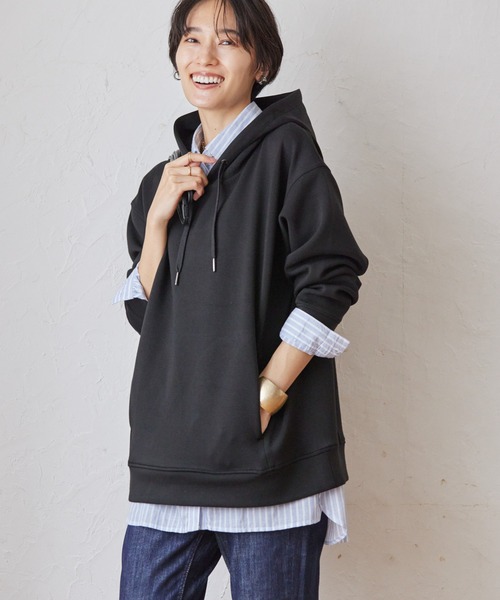 AMERICAN HOLIC（アメリカンホリック）の「ポンチパーカー（パーカー・レディース・ブラック/オフホワイト/ピンク/ライトグレー/キャメル/グリーン・M/L）」の3枚目の写真