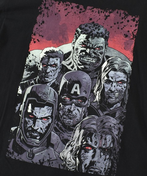 MARVEL（マーベル）の「【ヴィンテージ古着】MARVEL / マーベル ヒーローズ プリントTシャツ（Tシャツ/カットソー・メンズ・ブラック・X-LARGE）」の2枚目の写真