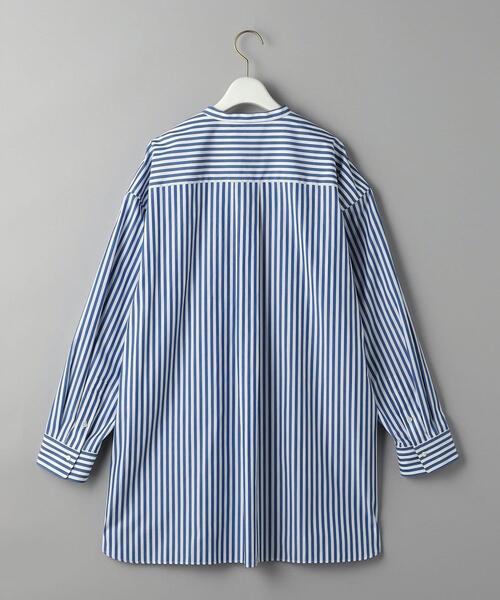 BEAUTY&YOUTH UNITED ARROWS（ビューティーアンドユースユナイテッドアローズ）の「コットンタイプライター スキッパー チュニック 2 -ウォッシャブル-（シャツ/ブラウス・レディース・ケリー/コバルトブルー/ホワイト・FREE）」の4枚目の写真