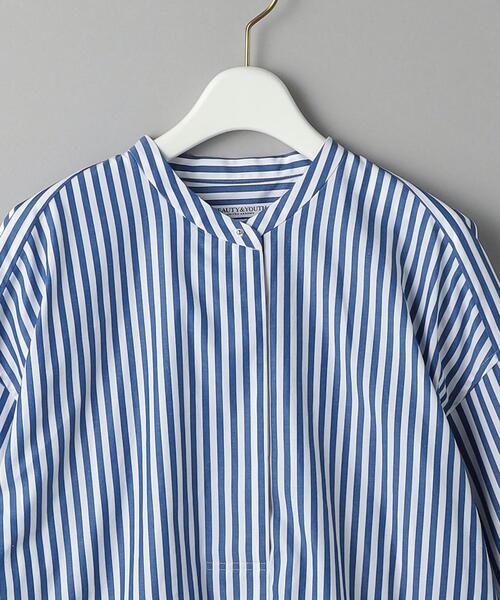 BEAUTY&YOUTH UNITED ARROWS（ビューティーアンドユースユナイテッドアローズ）の「コットンタイプライター スキッパー チュニック 2 -ウォッシャブル-（シャツ/ブラウス・レディース・ケリー/コバルトブルー/ホワイト・FREE）」の5枚目の写真