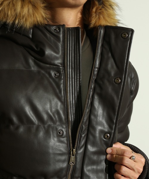 TOMMY HILFIGER(トミーヒルフィガー)の「【TOMMY HILFIGER/トミーヒルフィガー】FAUX LEATHER SNORKLE BOMBER JACKET/PUレザースノーケルボンバージャケット(ダウンジャケット/コート・メンズ・ライトグレー/ダークブラウン/ブラック/ブラック系その他・S/M/L/XL)」の17枚目の写真