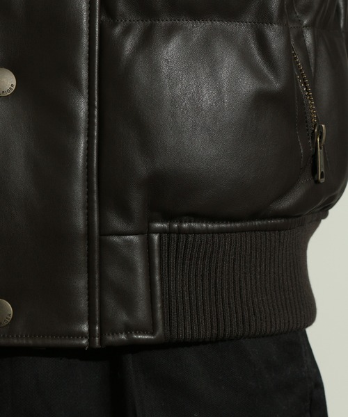 TOMMY HILFIGER(トミーヒルフィガー)の「【TOMMY HILFIGER/トミーヒルフィガー】FAUX LEATHER SNORKLE BOMBER JACKET/PUレザースノーケルボンバージャケット(ダウンジャケット/コート・メンズ・ライトグレー/ダークブラウン/ブラック/ブラック系その他・S/M/L/XL)」の12枚目の写真