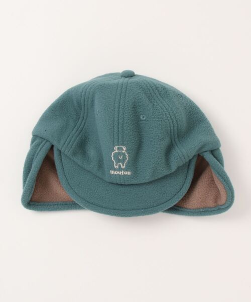 Samansa Mos2 Lagom(サマンサモスモスラーゴム)の「フリースキャップ(キャップ・キッズ・グリーン/キナリ・MEDIUM/LARGE)」の1枚目の写真