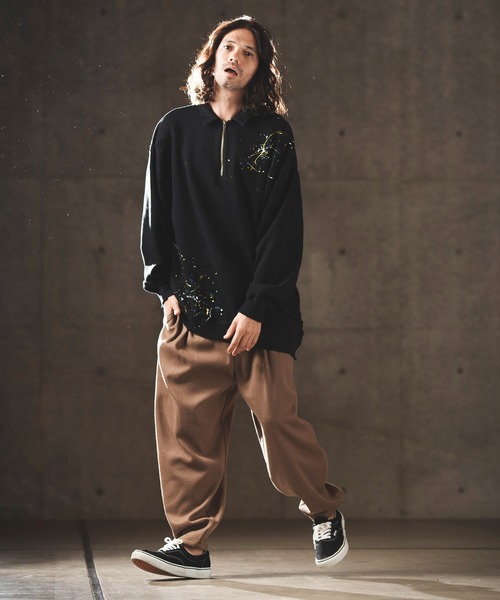 GLIMCLAP(グリムクラップ)の「mp10504-Eco felt fabric balloon pants バルーンパンツ(その他パンツ・メンズ・グレイッシュベージュ/ブラック・M/L/S)」の5枚目の写真
